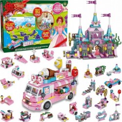 2022 Christmas Advent Calendars 24 Days Countdown Calendars with Girls Princess Castle and Ice Cream Truck Building Blocks fo...