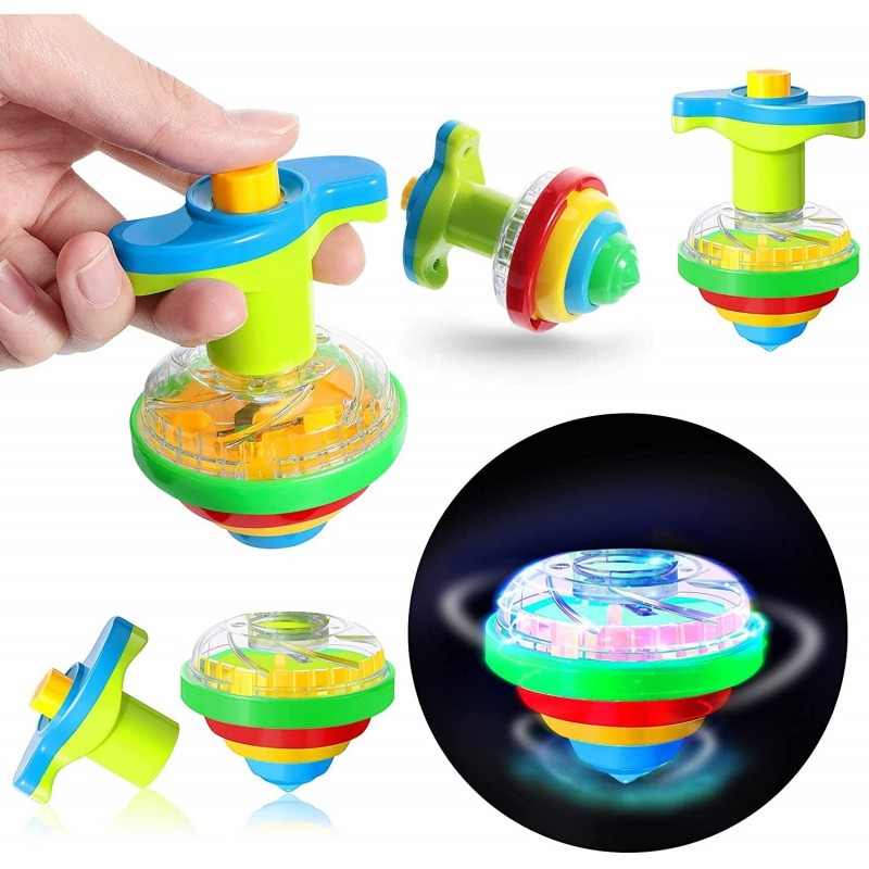 Light Up Spinning Tops for Kids LED Light Up Flashing UFO Spinning Tops Gyroscope Novelty Bulk Stocking Stuffers for Birthday...