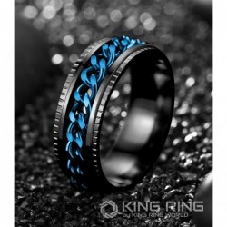 Super Spinner Ring 8mm – Fidget Stainless Steel Chain Ring for Stress Relief Rotating Anxiety Ring for Men & Women Interwine ...