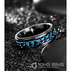 Super Spinner Ring 8mm – Fidget Stainless Steel Chain Ring for Stress Relief Rotating Anxiety Ring for Men & Women Interwine ...