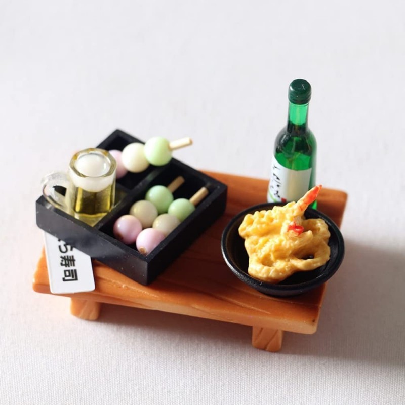 Dollhouse Accessories 1:12 Dollhouse Miniature 9 Pcs Mini Japanese Sushi Fish Ball Tempura Bento $16.69 Dollhouse Accessories