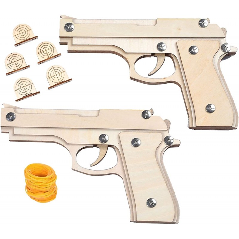 2-Pack Rubber Band Wood Gun -with 200 Rubber Bands-with 5 Shooting Targets- Outdoor Shooting Toys $47.24 Toy Foam Blasters & ...