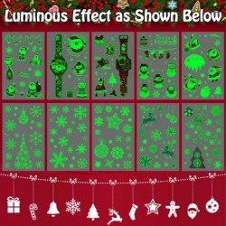 Luminous Christmas Temporary Tattoos 150 Styles Glow Christmas Fake Tattoo Stickers with Snowflake Santa for Kids Stocking St...