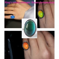 Mood Ring Moon Star Changing Color Emotion Feeling Finger Ring with Box $19.76 Kids' Dress-Up Accessories