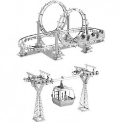 2pcs 3D Metal Puzzle Roller Coaster + Cable Car Model Kits F31104-05 DIY 3D Laser Cut Jigsaw Toys $30.97 3-D Puzzles