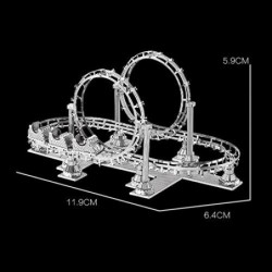 2pcs 3D Metal Puzzle Roller Coaster + Cable Car Model Kits F31104-05 DIY 3D Laser Cut Jigsaw Toys $30.97 3-D Puzzles