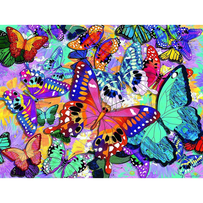 550 Piece Puzzle for Adults Brilliant Butterflies by Suzan Lind Colorful Butterfly Jigsaw from KI Puzzles 24x18 $21.48 Jigsaw...