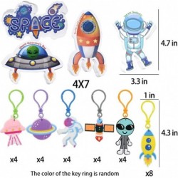 Valentines Day Gifts Card for Kids 28Pcs Space Shape Greeting Cards with Space Keychain for Kids Valentines Day Exchange Gift...