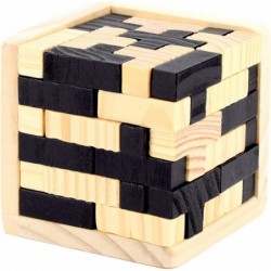 3D Wooden Brain Teaser Puzzle Cube Wooden Puzzles T-Shaped Jigsaw Logic Puzzle Game Puzzles Educational Toy for Kids and Adul...