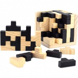 3D Wooden Brain Teaser Puzzle Cube Wooden Puzzles T-Shaped Jigsaw Logic Puzzle Game Puzzles Educational Toy for Kids and Adul...