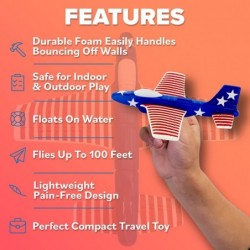 Airplane Toys For Kids: Stars & Stripes Foam Glider Plane Toy For Boys & Girls USA Flag Design Gifts for Boys & Girls Airplan...