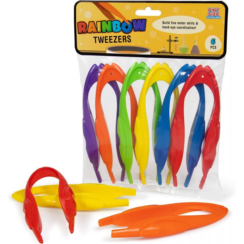 Rainbow Tweezers - Motor Skill Development Toy for Toddlers - Teach Sorting Counting and Other Early Mathematics Skills - Sen...