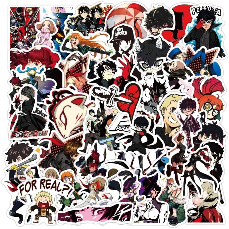 Persona 5 Stickers Pack| 50Pcs Persona 5 Strikers Anime Stickers for Laptop Skateboard Water Bottle Phone Yusuke Kasumi Morga...