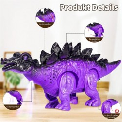 3 Pack Walking Dinosaur Toy for Kids 3-5/5-7 Years Simulation Tyrannosaurus & Stegosaurus & Brachiosaurus Electric Robot Dino...