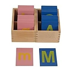 Toys for 3 Year Old Language Learning Materials for Children Lower and Capital Case Sandpaper Letters $52.96 Educational Flas...