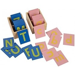 Toys for 3 Year Old Language Learning Materials for Children Lower and Capital Case Sandpaper Letters $52.96 Educational Flas...