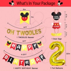 Cartoon Mouse 2nd Birthday Party Supplies - Oh Twodles Theme Party Decorations Includes Felt Banner Welcome Hanger Door Sign ...