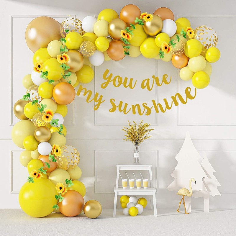 Sunflower Baby Shower Decorations for Girls or Boys Sunflower Balloons Garland Arch Kit 18''10''5'' Yellow balloons with You ...