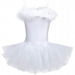 Kids Girls Swan Costume Sequined Ballet Dance Leotard Tutu Dress with Fingerless Long Gloves Hair Clip Set $42.38 Kids' Costumes