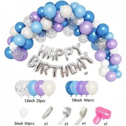 152 Pcs Ice Snow Balloons Garland Arch Kit Purple Blue White Silver Confetti Happy Birthday Snowflake Foil Balloons for Froz ...