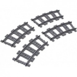 16pcs City Train Tracks Curved Road Train Accessories Building Toys Railroad High Speed Non-Powered Set Compatible with Major...