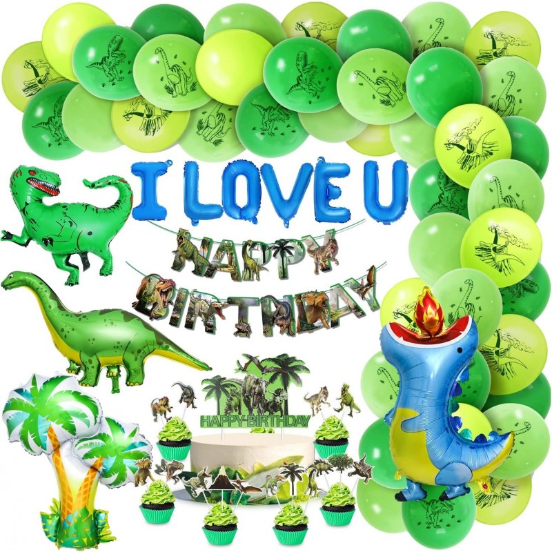 Dinosaur Birthday Party Decoration Set 131 Pcs Set With Dinosaur Themed Party Favors Include Dinosaurs Balloons Happy Birthda...