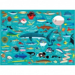 Ocean Life 1000 Piece Jigsaw Puzzle for Adults and Families Family Puzzle with Colorful Illustrations of Fish Sharks and Ocea...