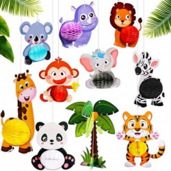 10 Pieces Animals Honeycomb Centerpieces for Table Decorations 3D Jungle Zoo Animals Hanging Decorations Table Topper for Kid...