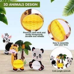 10 Pieces Animals Honeycomb Centerpieces for Table Decorations 3D Jungle Zoo Animals Hanging Decorations Table Topper for Kid...