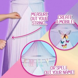 DIY Design Your Own Dream Canopy Design Set with 7.5 Foot Mesh Canopy Holographic Butterfly Cutouts to Design Your Own Mobile...