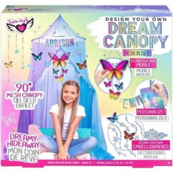 DIY Design Your Own Dream Canopy Design Set with 7.5 Foot Mesh Canopy Holographic Butterfly Cutouts to Design Your Own Mobile...