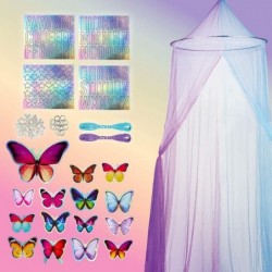 DIY Design Your Own Dream Canopy Design Set with 7.5 Foot Mesh Canopy Holographic Butterfly Cutouts to Design Your Own Mobile...