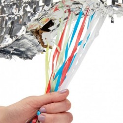 Pull String Dog Bone Pinata for Puppy Birthday Party Decorations Silver Foil (Small 16.75 x 10 In) $40.91 Piñatas