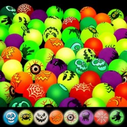 40 Glow in The Dark Bouncing Balls 8 Halloween Theme Designs Halloween Party Favor Supplies Trick or Treating Goodie Bag Fill...