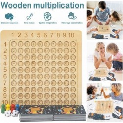 Wooden Math Multiplication Board Montessori Children Counting Toy Math Table Board Game Educational Preschool Counting Toys f...