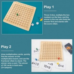 Wooden Math Multiplication Board Montessori Children Counting Toy Math Table Board Game Educational Preschool Counting Toys f...