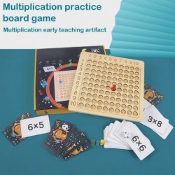 Wooden Math Multiplication Board Montessori Children Counting Toy Math Table Board Game Educational Preschool Counting Toys f...