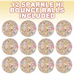 Sparkle Star High Bounce Balls Set of 12 Bouncing Balls for Kids with Confetti Inside Outdoor Toys for Encouraging Active Pla...