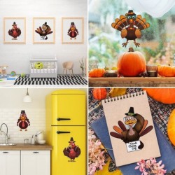 24 Sheets Make-A-Turkey Stickers Thanksgiving Party Favors Thanksgiving Crafts Gifts for Kids DIY Activities Stickers for Fal...