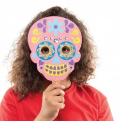 AX236 Day of The Dead Wooden Masks - Pack of 4 Halloween Decorations Creative Art and Craft Supplies for Kids $18.09 Craft Kits