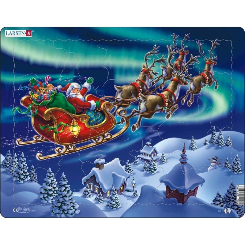 Puzzles Santa in Nordic Light 26 Piece Children's Jigsaw Puzzle $29.51 Jigsaw Puzzles