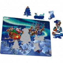 Puzzles Santa in Nordic Light 26 Piece Children's Jigsaw Puzzle $29.51 Jigsaw Puzzles