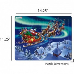 Puzzles Santa in Nordic Light 26 Piece Children's Jigsaw Puzzle $29.51 Jigsaw Puzzles