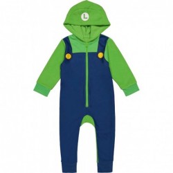 SUPER MARIO Nintendo Luigi Donkey Kong Zip Up Cosplay Pajama Coverall Toddler $48.73 Kids' Costumes