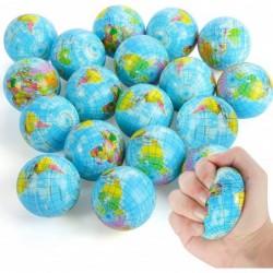 20 PCS Globe Squeeze Balls 2.5 Inch Earth Stress Relief Balls Foam Squeeze Balls Educational Stress Balls for Finger Exercise...