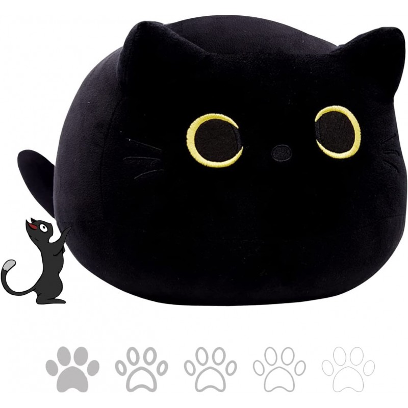 Black Cat Plush Toys Stuffed Animals Gifts Cute Pillows Cotton Plushie for Kids Car Home Decorations (Small) $30.70 Kids' Plu...