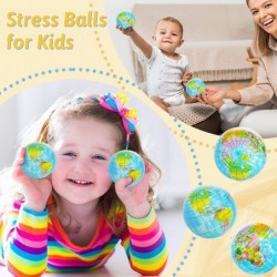 20 PCS Globe Squeeze Balls 2.5 Inch Earth Stress Relief Balls Foam Squeeze Balls Educational Stress Balls for Finger Exercise...