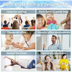 20 PCS Globe Squeeze Balls 2.5 Inch Earth Stress Relief Balls Foam Squeeze Balls Educational Stress Balls for Finger Exercise...