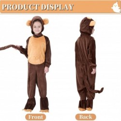 Monkey Costume for Kids Monkey Onesie Costume for Kids Girls & Boys Halloween Cosplay Velvet Hooded Animals Pajamas (10-12T) ...