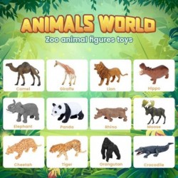 Safari Animal Figures 12PCS Jungle Zoo Animals Toys Realistic Wildlife Plastic African Animals Playset Learning Educational T...